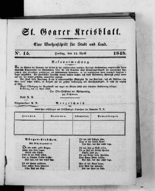 St. Goarer Kreisblatt : eine Wochenschrift für Stadt und Land