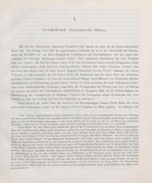 I. Geschichtlich biographische Skizze