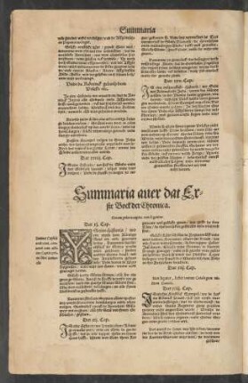 Summaria aver dat Erste Bock der Chronica.