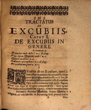 Tractatus De Excubiis, vom Wacht-Recht, Variisque earum speciebus, moribus cumprimis Germaniae introductis