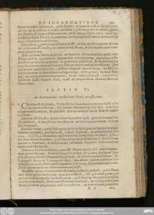 Sectio VI. An Incarnationis mysterium fuerit necessarium.
