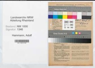 Entnazifizierung Adolf Hammann, geb. 07.01.1903 (Textilkaufmann)