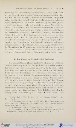 V. Die flüssigen Kristalle des Lecithins
