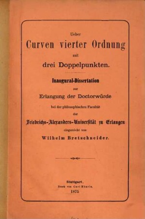 Über Curven vierter Ordnung mit drei Doppelpunkten