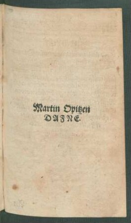 Martin Opitzen Dafne.