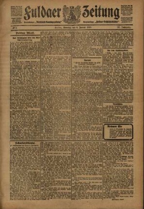 Dritte Ausgabe vom Samstag, den 08. Januar 1910.