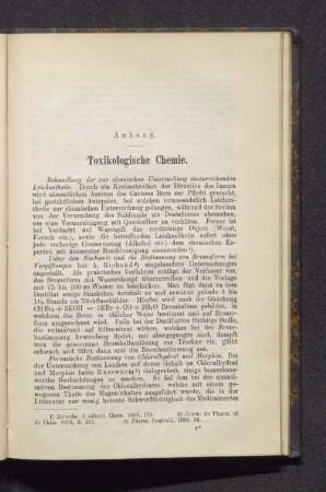 Toxikologische Chemie.