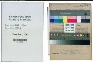 Entnazifizierung Karl Stoeckert , geb. 09.06.1905 (Heizer)