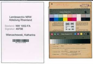 Entnazifizierung Katharina Wieruschewski, geb. 02.08.1883 (Haendlerin)