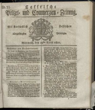 Nr. 33, Mittwoch den 25sten April. 1821