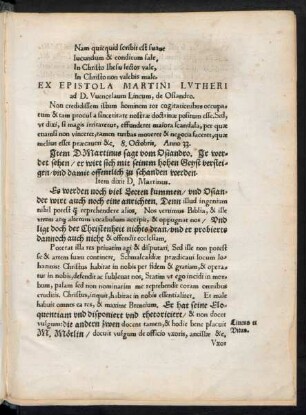 Ex Epistola Martini Lutheri ad D. Wencelaum Lincum, de Osiandro.