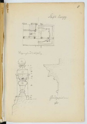 Stiftskirche, Ossegg: Details (aus: Skizzen- und Fotoalbum 21)