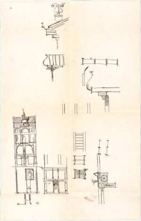 Littmann, Max; Italien; Deutschland; Reisezeichnungen - Architektur (Details)