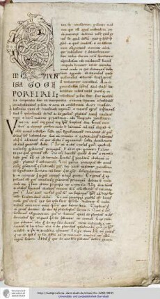 Porphyrius: Isagoge (Übersetzung des Boethius)