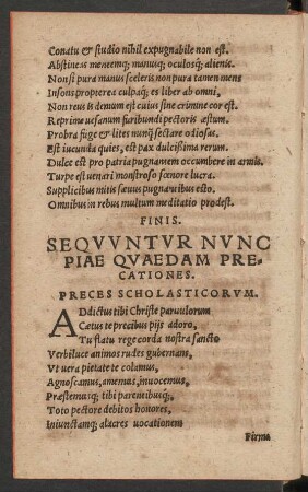 Sequuntur Nunc Piae Quaedam Precationes.