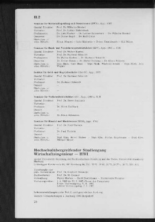 Hochschulübergreifender Studiengang Wirtschaftsingenieur - HWI