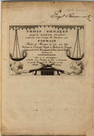 Trois sonates pour le forte piano : oeuvre VI