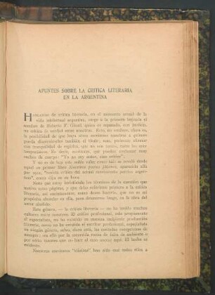 Apuntes sobre la crítica literaria en la Argentina