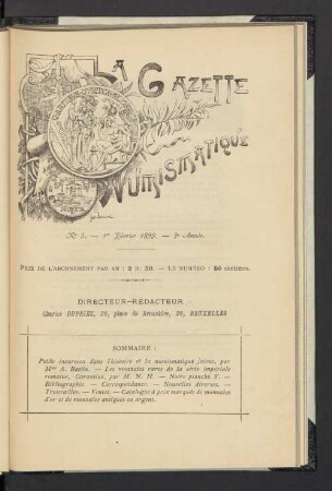 N° 5. — 1er Février 1899. — 3e Année