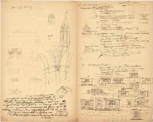 Thiersch, August ; Proportionsstudien - Gebäude (Teilansichten, Details)