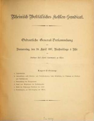 Geschäftsbericht des Rheinisch-Westfälischen Kohlen-Syndikats. 1896 (1897)