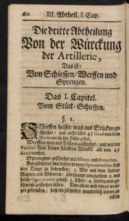 Dritte Abtheilung. Von der Würckung der Artillerie, [...]
