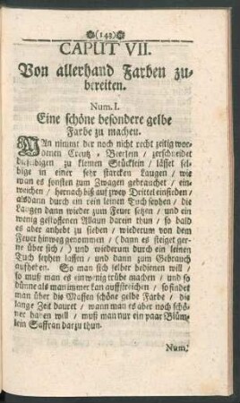 Caput VII. Von allerhand Farben zubereiten.