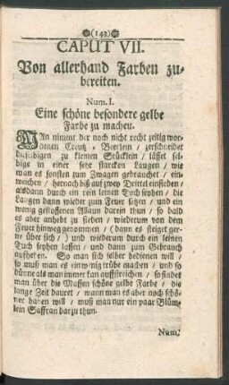 Caput VII. Von allerhand Farben zubereiten.