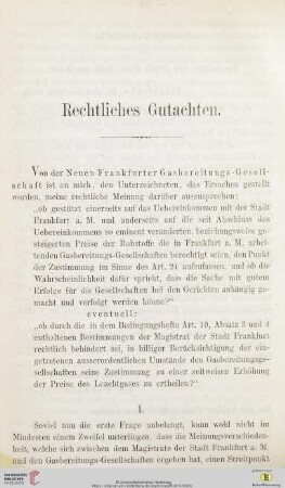Rechtliches Gutachten