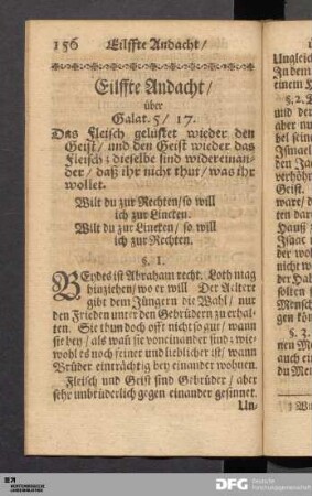Eilffte Andacht / über Galat. 5 / 17.