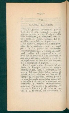 XII - Reconstrucción