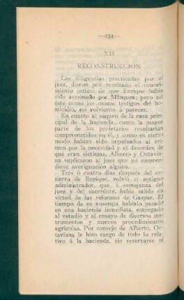 XII - Reconstrucción