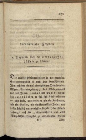 a. Fragmente über die Bertuchs-Indüstrie zu Weimar.