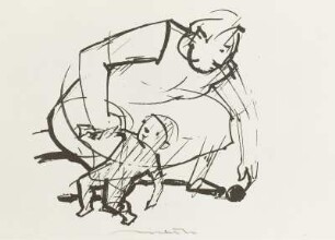 Sitzende Frau mit Kind und Ball (verworfene Arbeit)