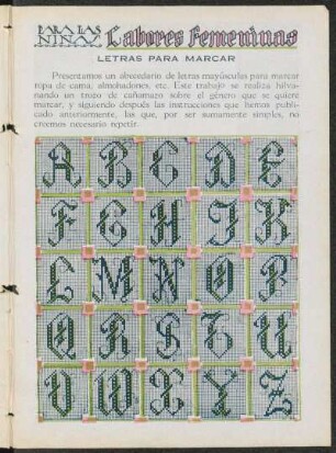 Para las niñas = Labores femeninas - Letras para marcar