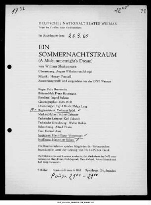 Ein Sommernachtstraum (A Midsummernight's Dream)