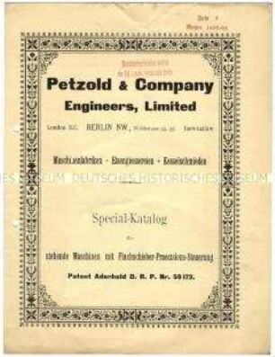 Spezial-Katalog über stehende Maschinen mit Flachschieber-Präzisions-Steuerung