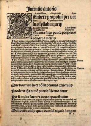 ... pars doctrinalis Alexandri cum sententijs : notabilibus et vocabuloru[m] lucida expositione: no[n]nullis annexis argumentis cum eoru[n]dem replicis: ad nouellor[um] in gra[m]matica incipientu[m] profectum ..., 3/4