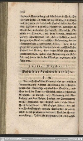 Zweiter Abschnitt. Subjektive Forstdirektionslehre