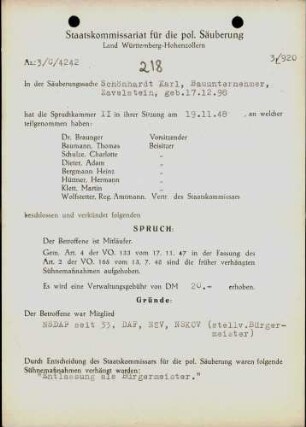 Schönhardt, Karl