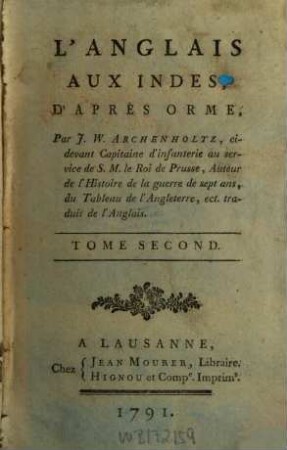 L' Anglais Aux Indes, D'Après Orme, 2