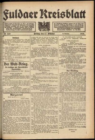 Ausgabe vom Freitag, den 27. Oktober 1916.
