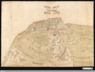 Perspectivischer Auffzug der Vestung Hohen Twiel 1626