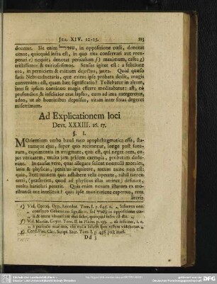 Ad Explicationem loci Deut. XXXIII. 16.17.