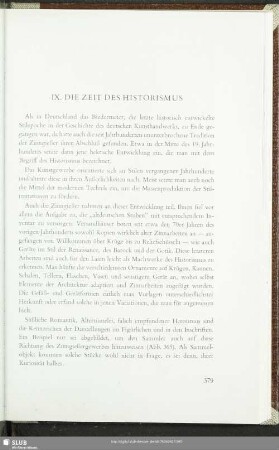 IX. Die Zeit Des Historismus