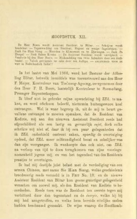 Hoofdstuk XII. De Heer Boers wordt Assistent Resident te Blitar ...