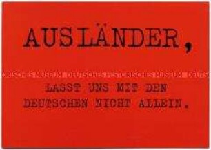Postkarte zum Thema Rechtsradikalismus