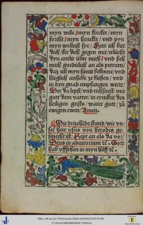 Die drizehe[n]de stund wie unser herr iesus von herodes gesmecht ist …