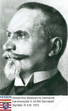Römheld, Wilhelm (1855-1909) / Porträt im Halbprofil, Kopfbild