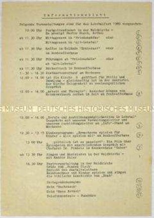 Hektografiertes Programm des "Lobetalfestes" 1989